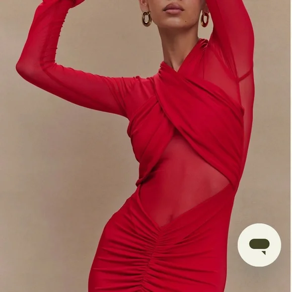 Tania Slinky And Mesh Long Dress - Picture 1 of 3